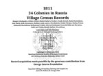 1811 34 COLONIES IN RUSSIA VILLAGE CENSUS RECORDS
